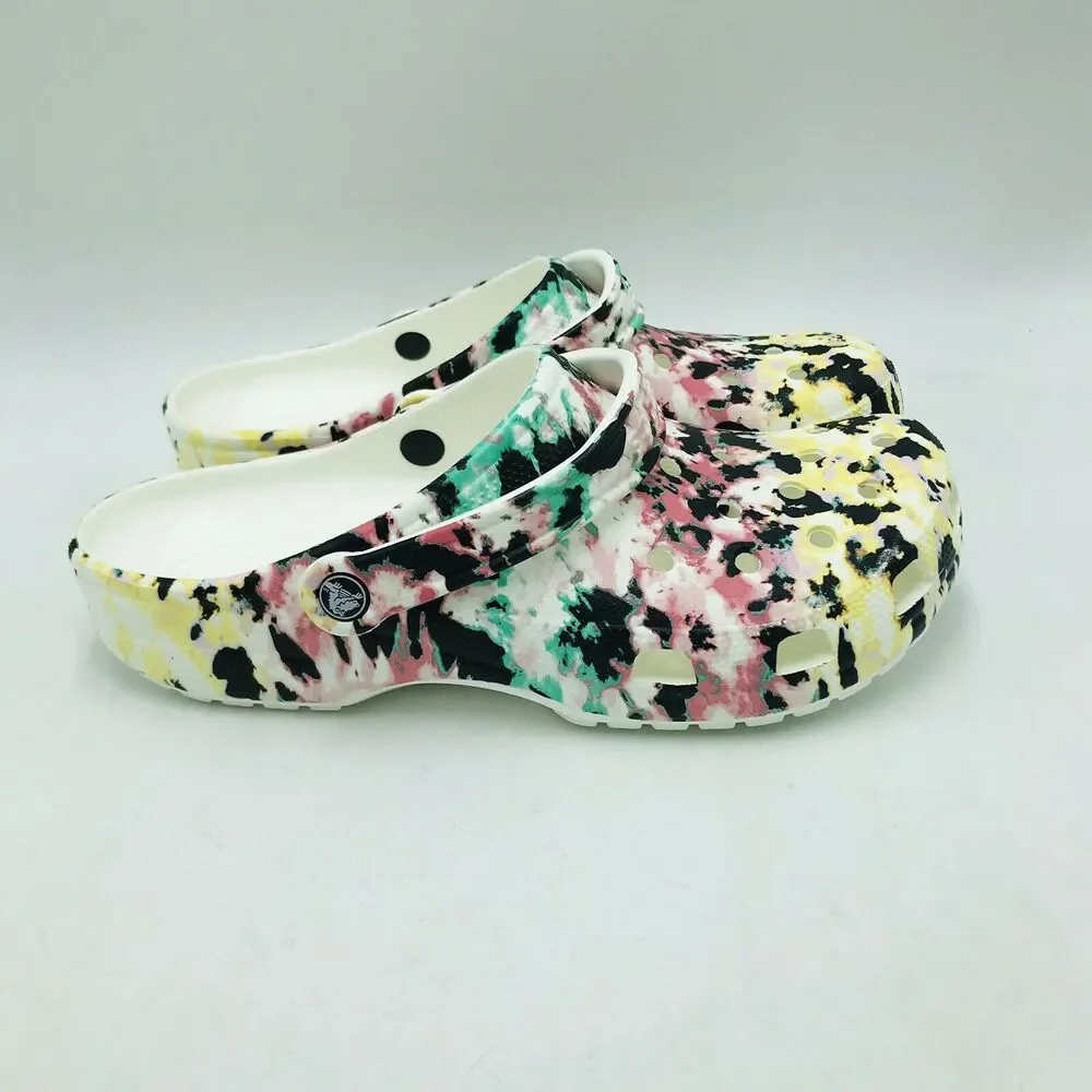 Crocs Men's 12 Classics Tie Dye Mania Clog Green Pink Yellow NWT